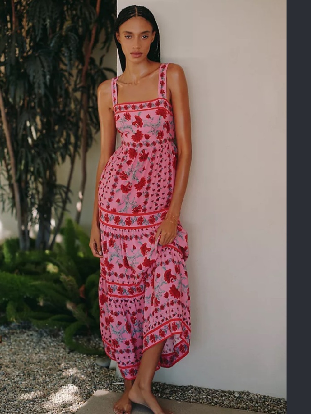 Anthropologie Beach Riot Charlotte Square-Neck Maxi Dress size Medium